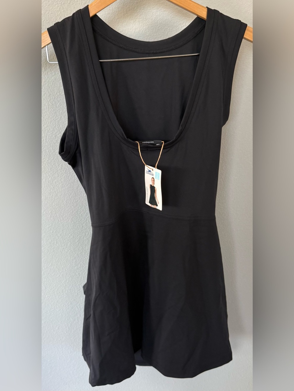 Crane Athleisure Dress | Large 12‑14 | Black | Tie Waist | NWT | Pickleball/Tenn - Picture 6 of 14